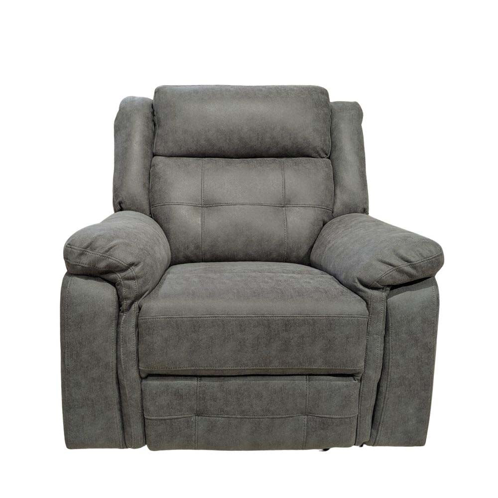 Gray recliner chair on a white background