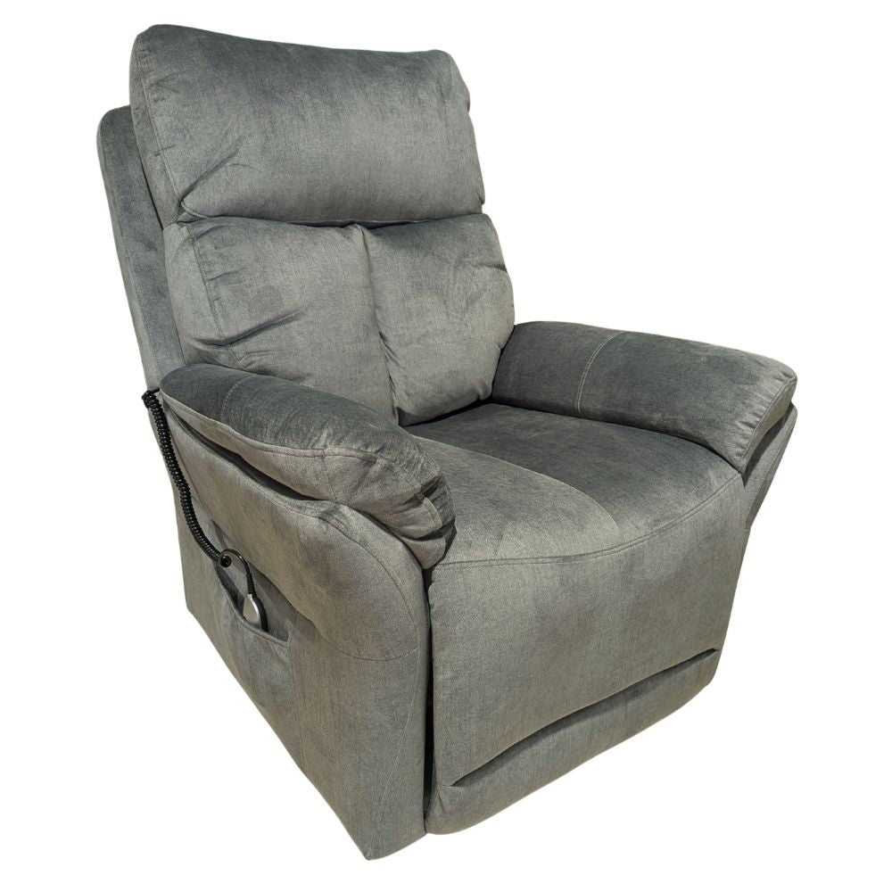 Gray recliner chair on a white background