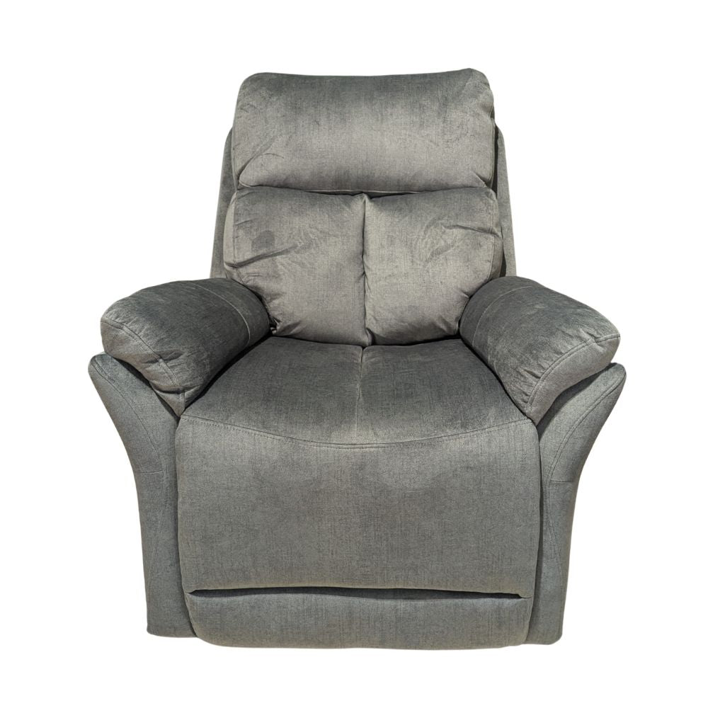 Gray recliner chair on a white background