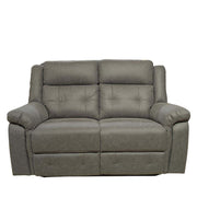 Gray reclining 2 seater sofa on a white background