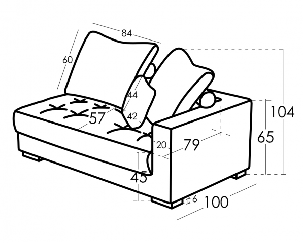 Manacor sofa dimensions, schematics and sizes
