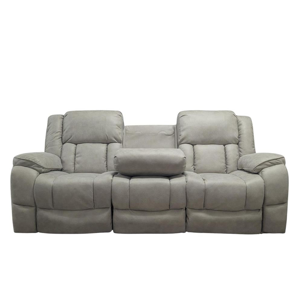 Gray reclining sofa on a white background