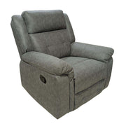 Gray recliner chair on a white background
