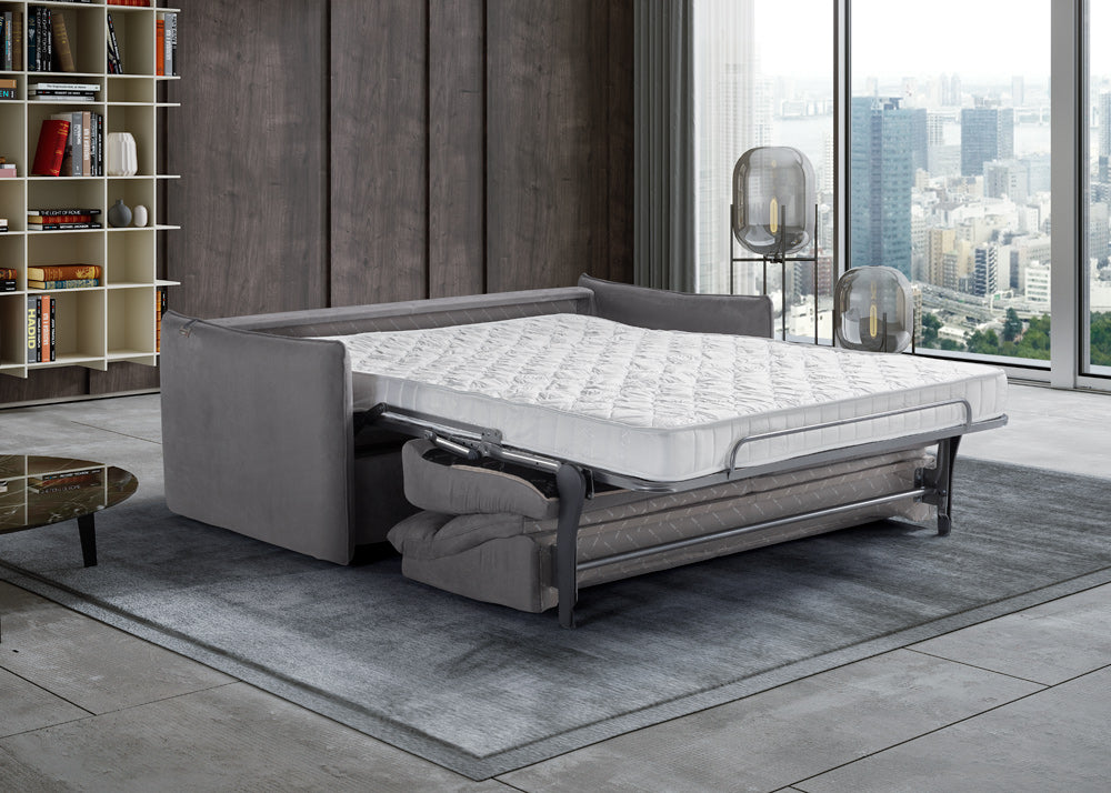 Aimee sofa bed reclined out showing Quality Mattress