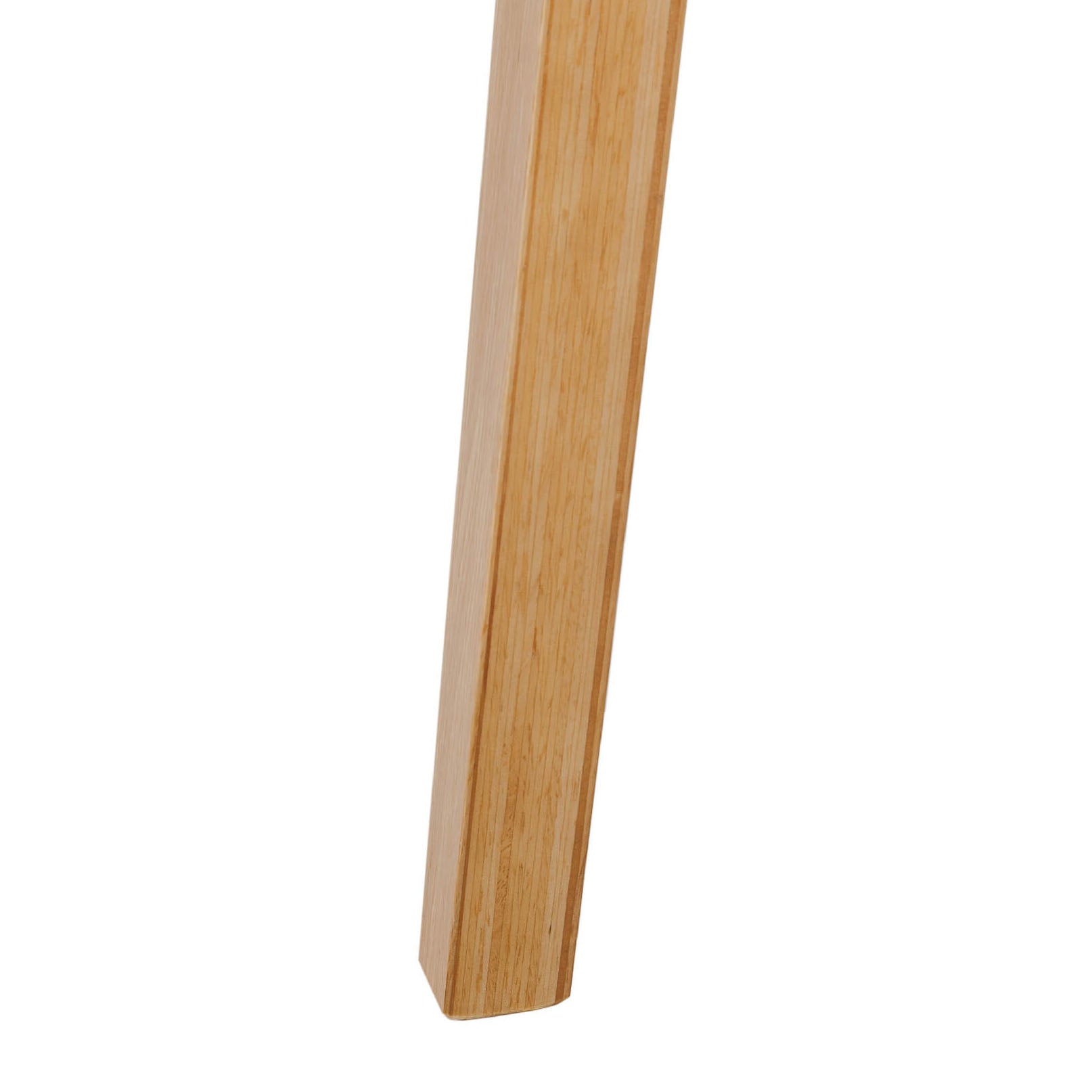 Close-up of a wooden leg on a white background