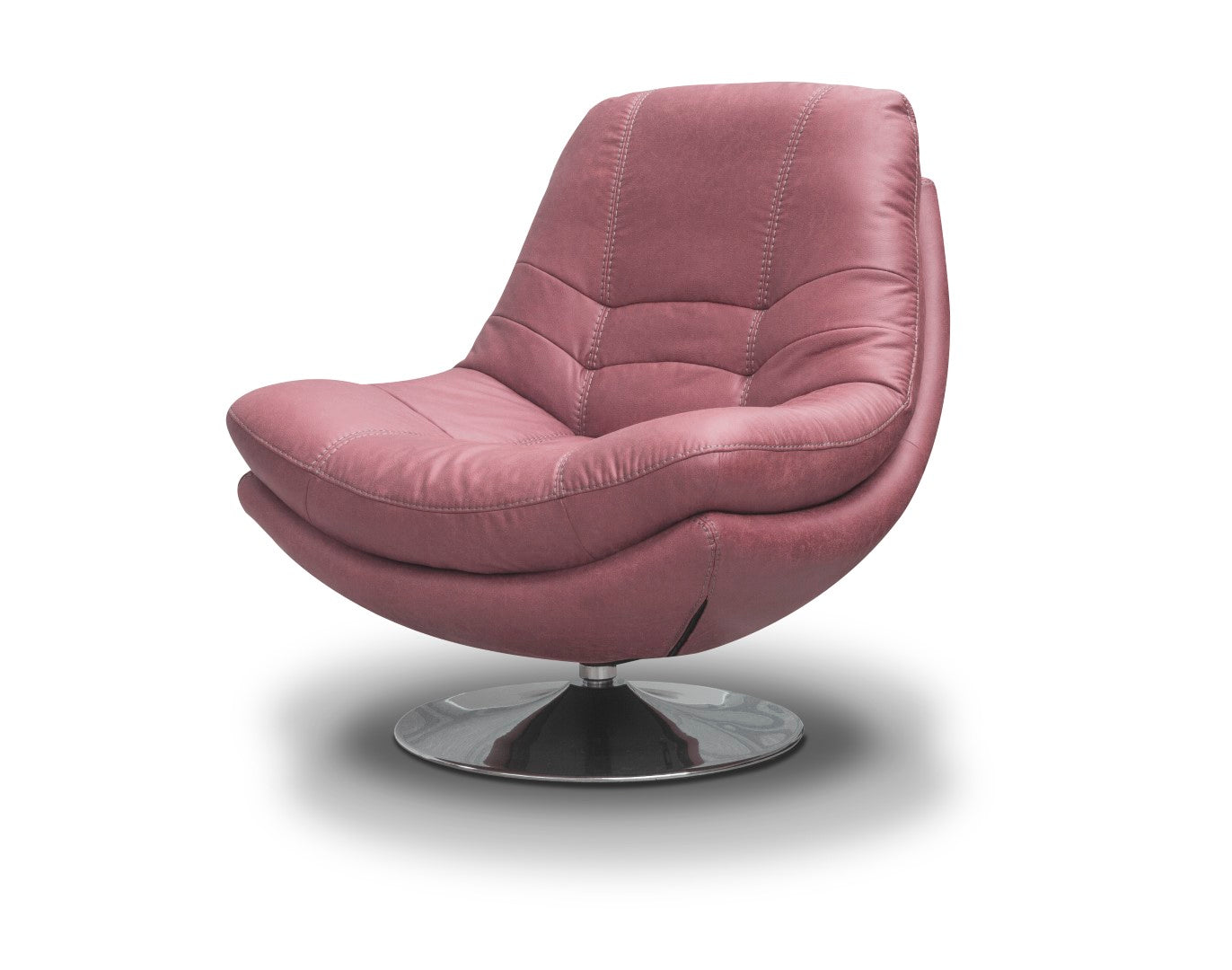 Pink Swivel Chair. Modern and Stylish with Chrome Base