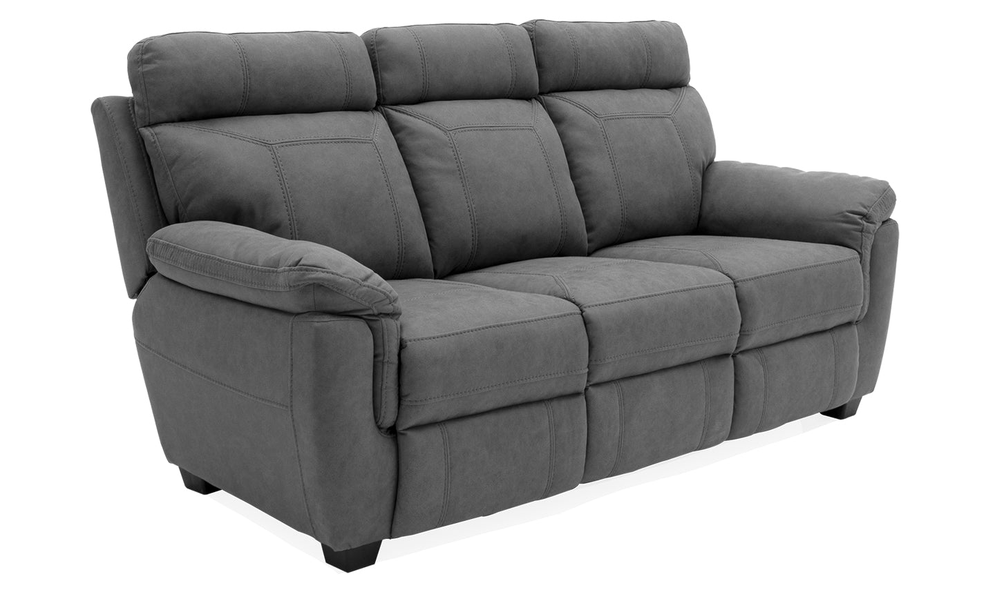 Baxter 3 Seater Fixed Grey - Angle