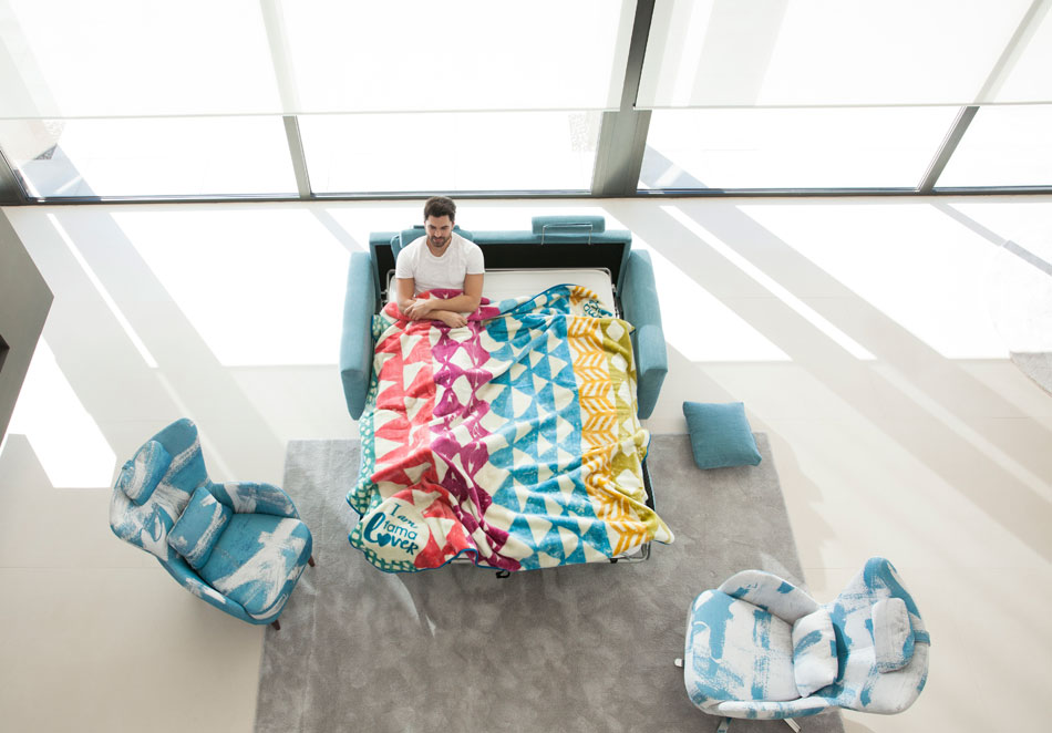 Bolero Sofa Bed from overhead view. With Straigh Arm