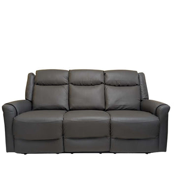 Grey leather sofa on a white background