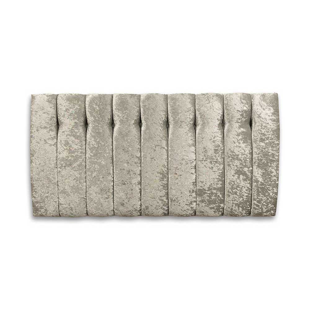 Ice silver headboard with a textured pattern on a white background