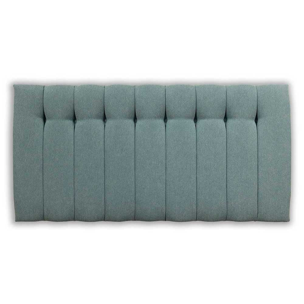 Jade wool tufted headboard on a white background