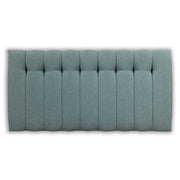 Jade wool tufted headboard on a white background