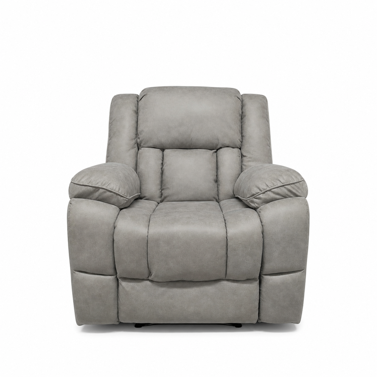 Gray recliner chair on a white background