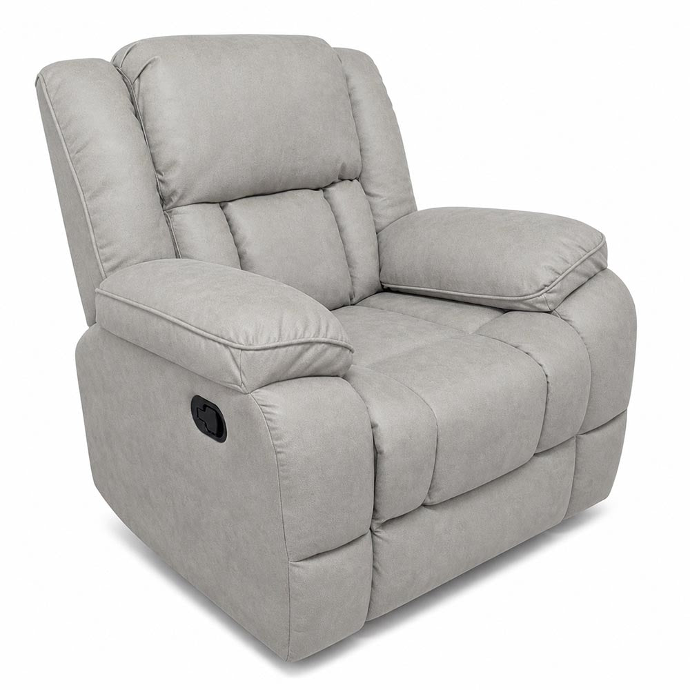Gray recliner chair on a white background