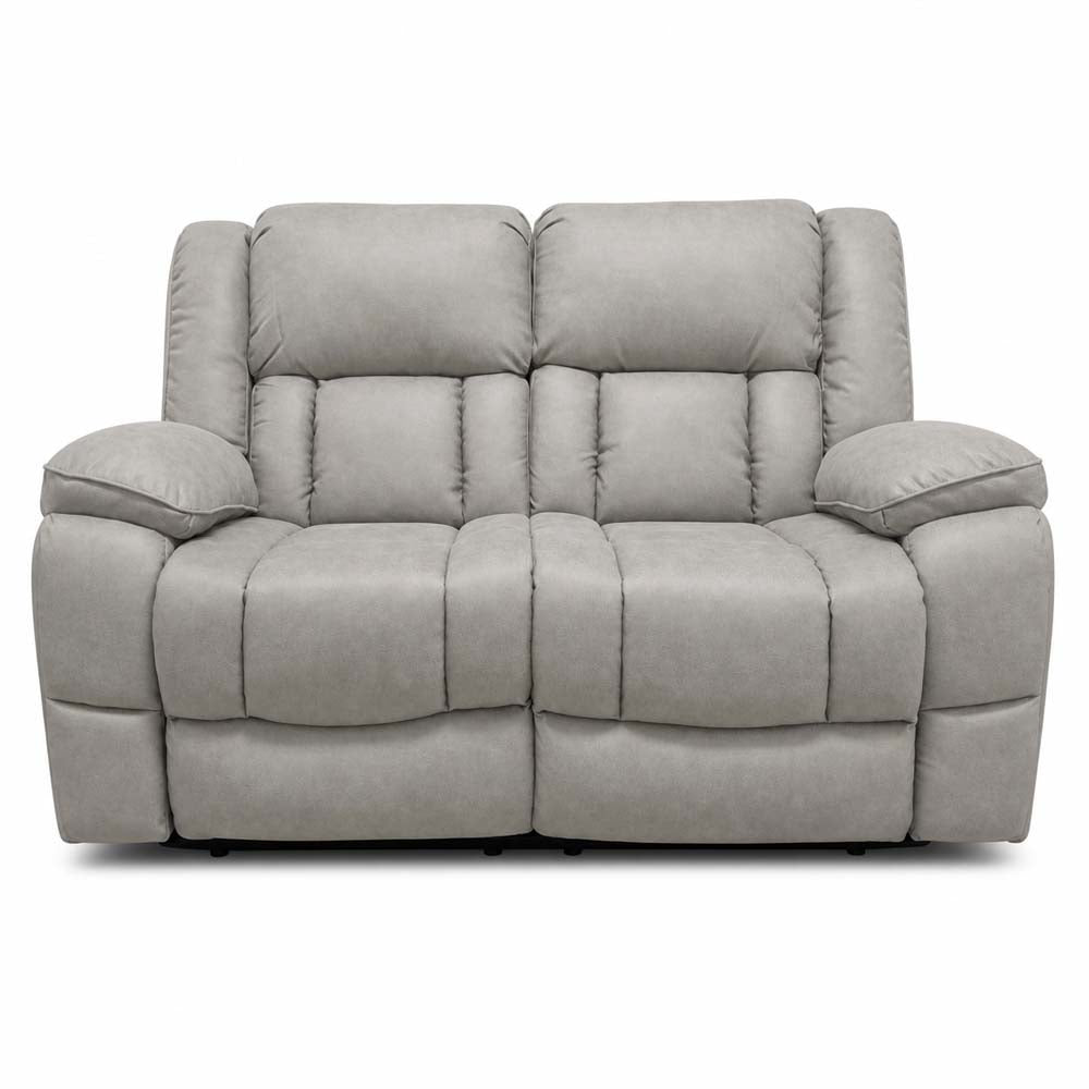 Gray reclining sofa on a white background