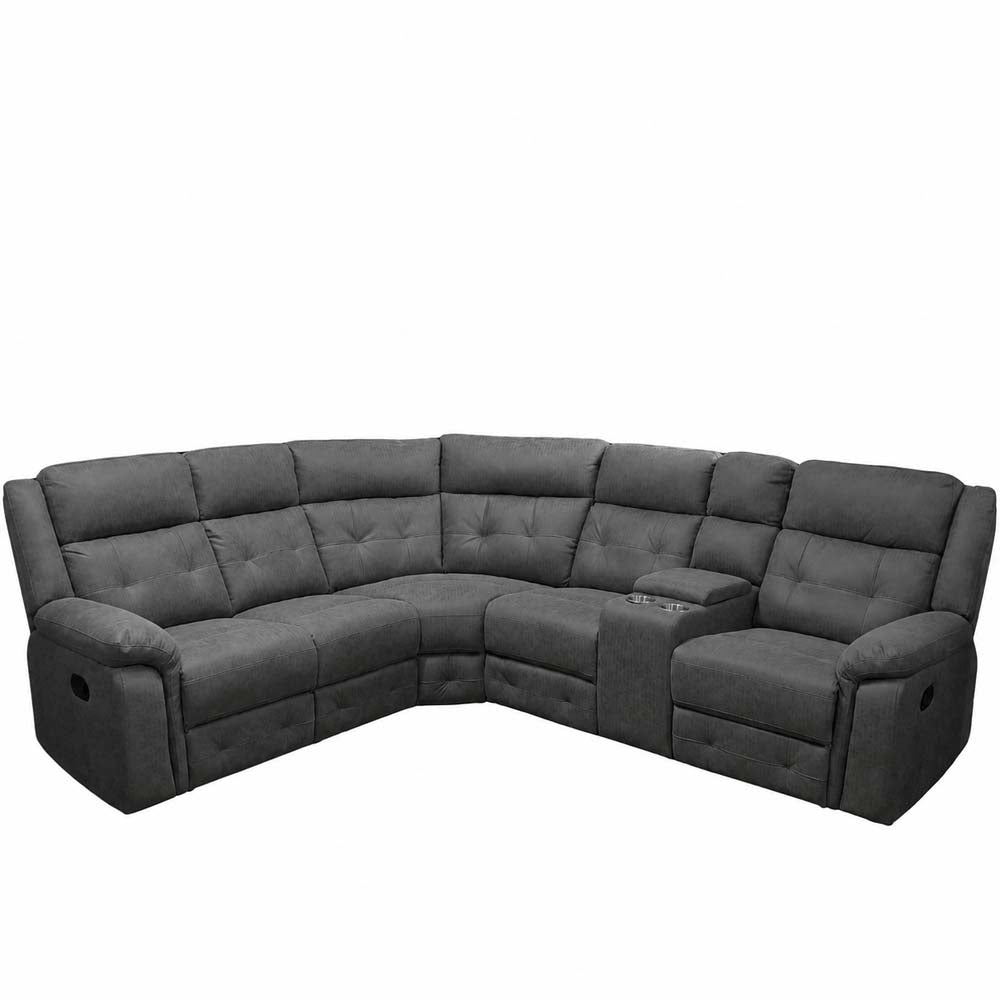 Gray sectional sofa on a white background