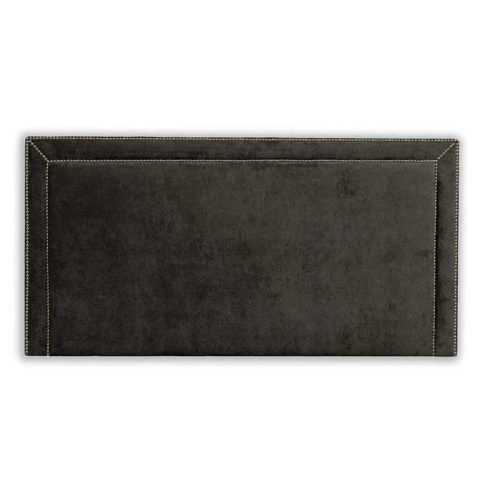 Double studded black headboard 
on a white background