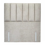 Silver / Gray upholstered headboard with a textured finish on a white background