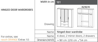 Ellesse Grey 1.8m Fitted Robe (Price includes Delivery & Fitting)