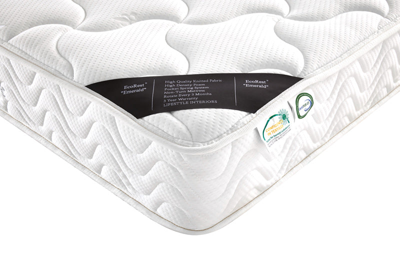 Close up of Corner Showing Mattress Depth and Fabric detail and finish