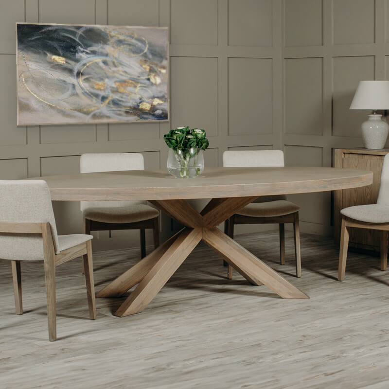 Falun Dining Table Oval 2350 - Smoked Oak