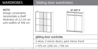 Dimensions of Fellbach Sliderobe