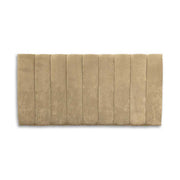 Beige headboard with pleated design on a white background