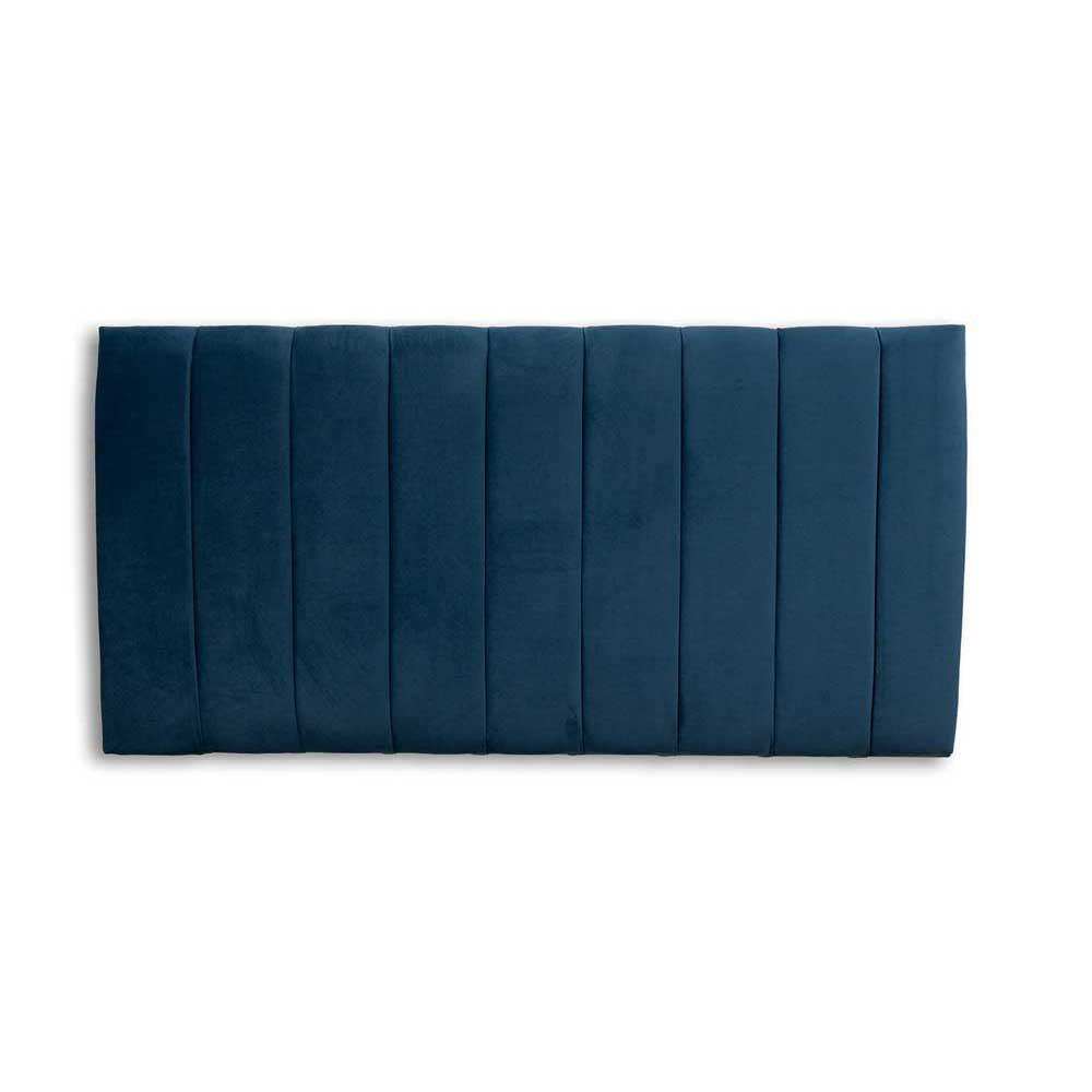 Navy blue headboard panel on a white background