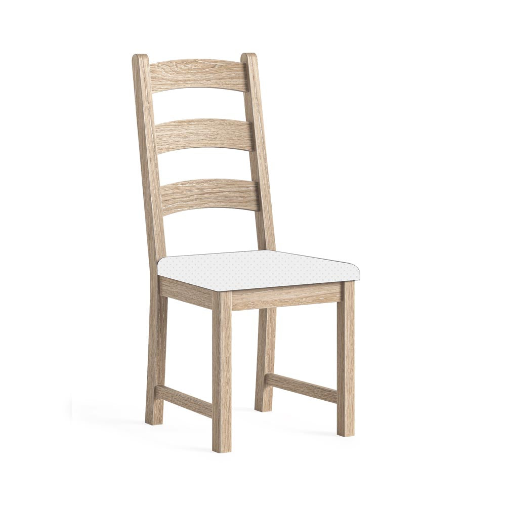 Wooden chair without a cushion on a white background