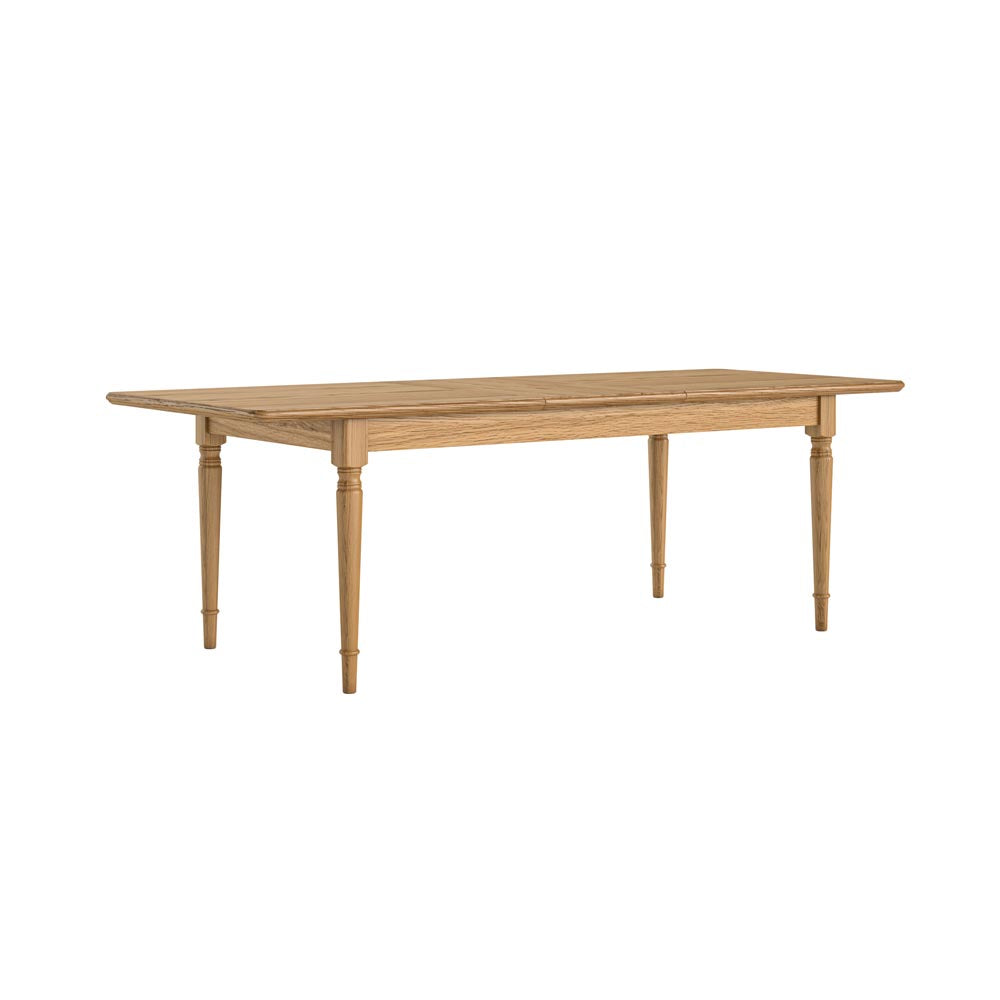 Large extending rectangular Wooden dining table on a white background