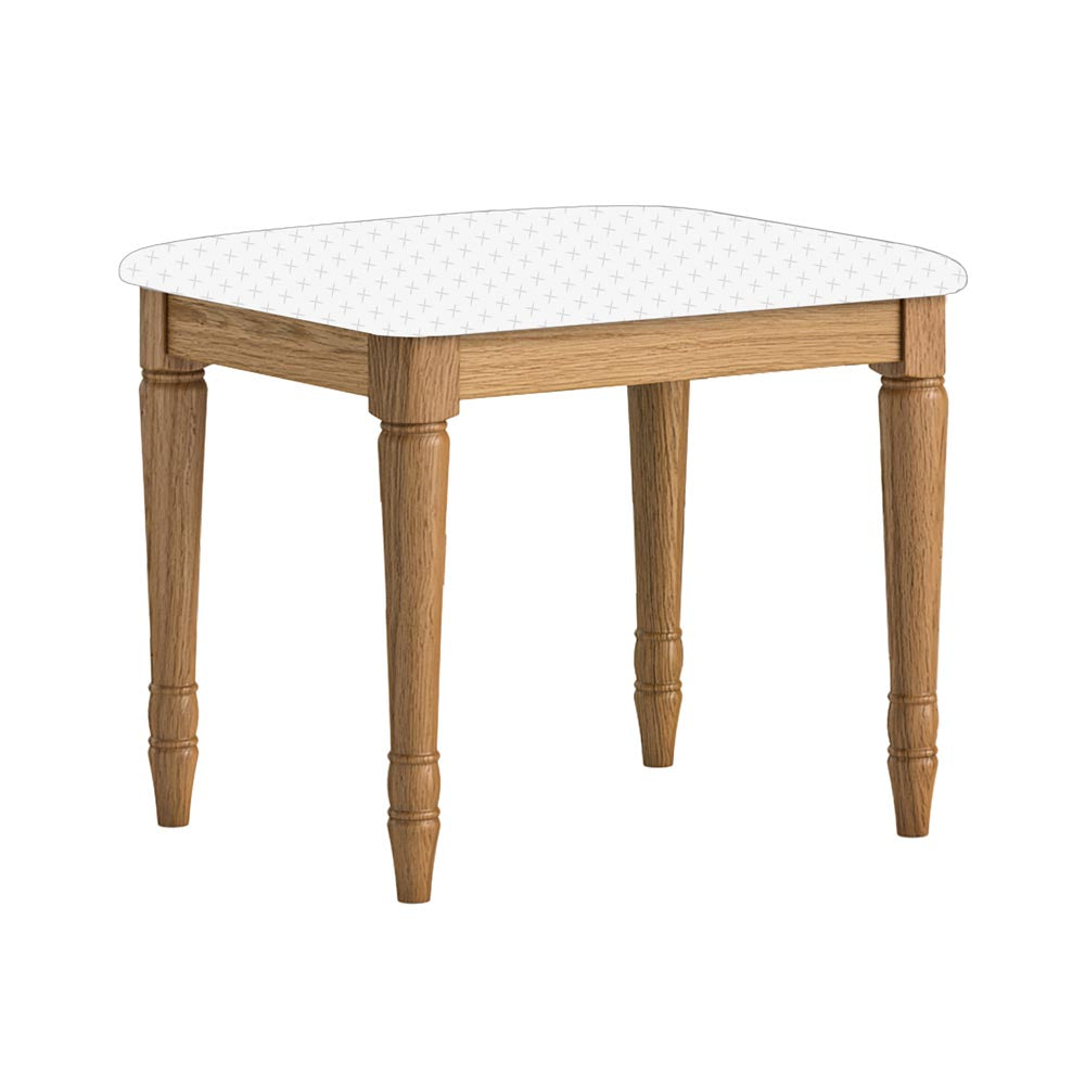 Wooden stool with a white space for a cushion on a white background
