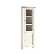 White cabinet with glass door on a white background
