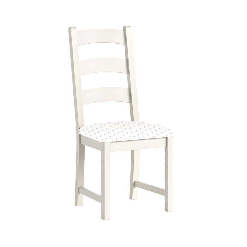 White chair without a cushion on a white background