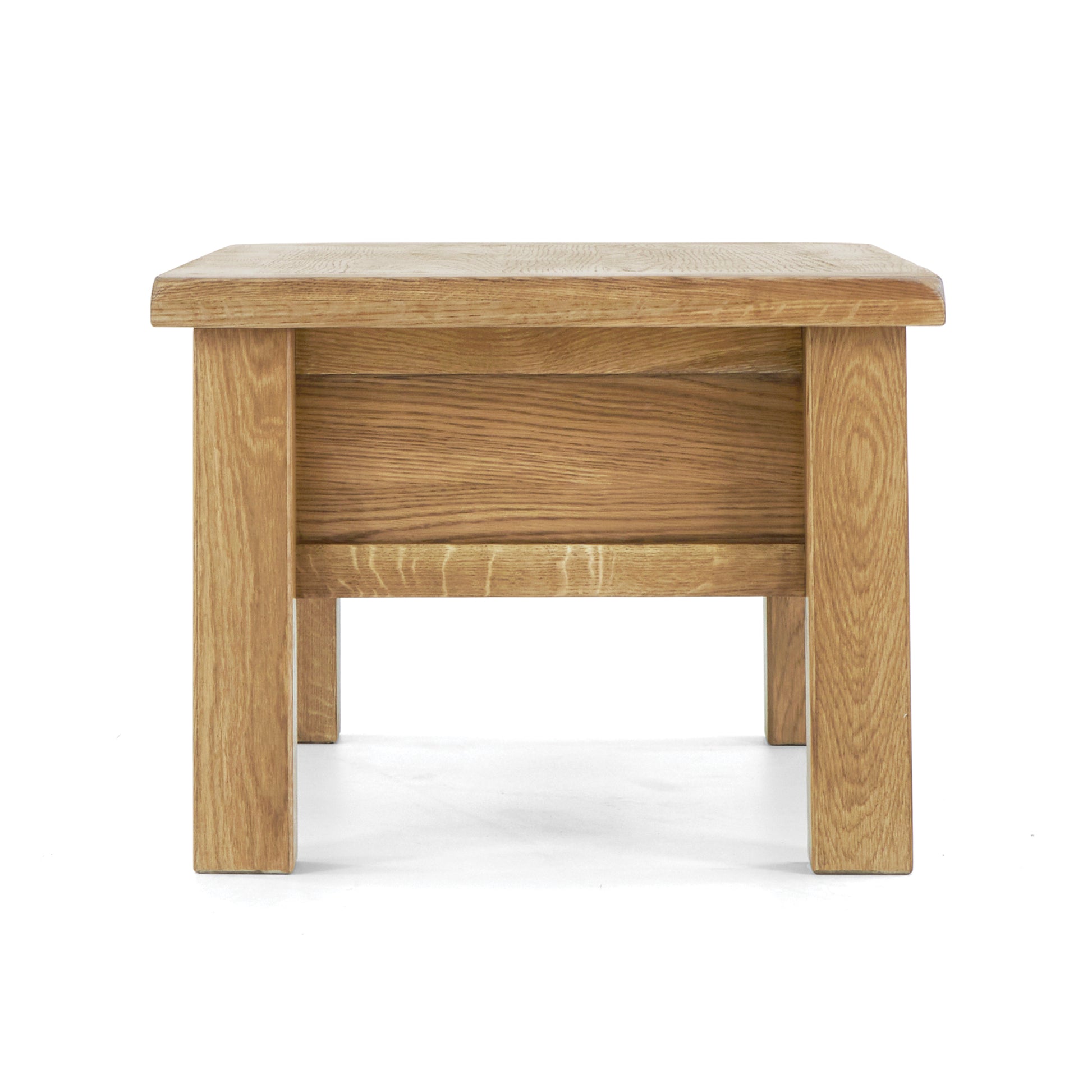 oak coffee table side view