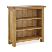 low oak bookcase with 3 shelves
