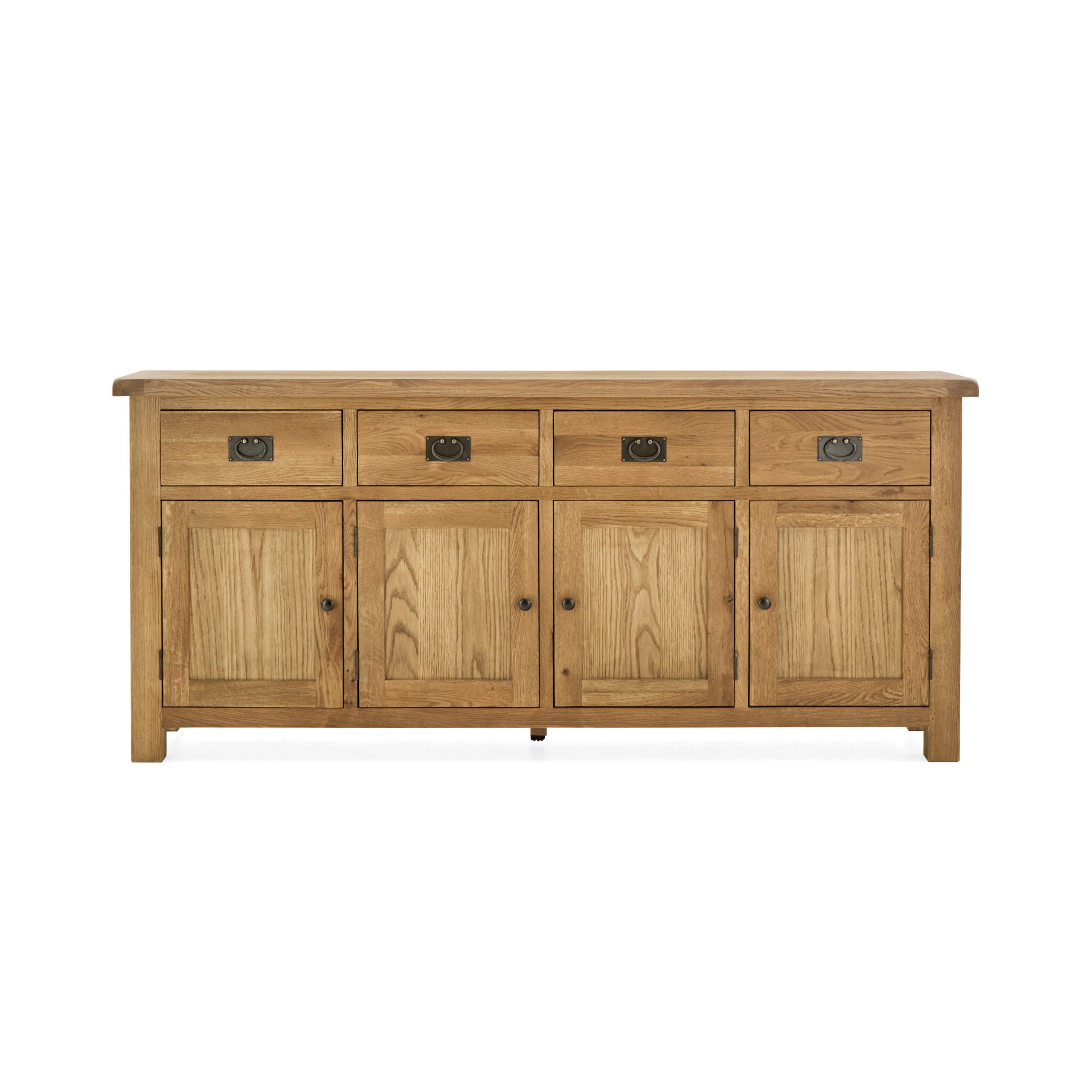extral large oak sideboard with 4 drawers and 4 cupboard doors.