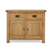 Oak sideboard with 2 drawersand 2 cupboard dorrs underneath the drawers