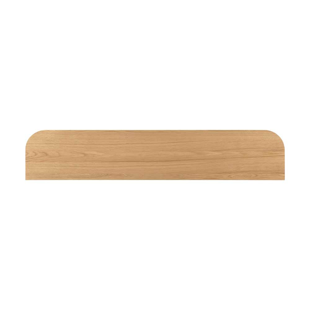 View from the top. Wooden tv unit top on a white background