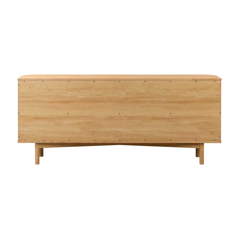 View from the back - Wooden sideboard on a white background