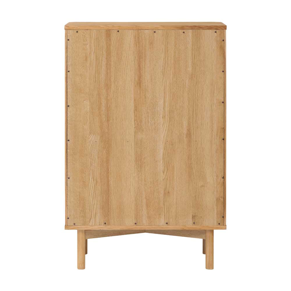View from the back of a Wooden cabinet with a white background