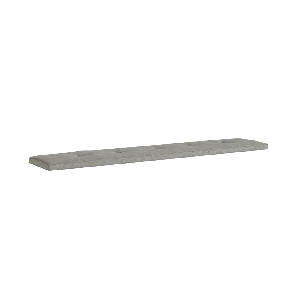 Grey bench cushion on a white background