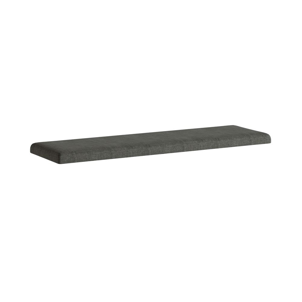 Rectangular charcoal grey bench cushion on a white background