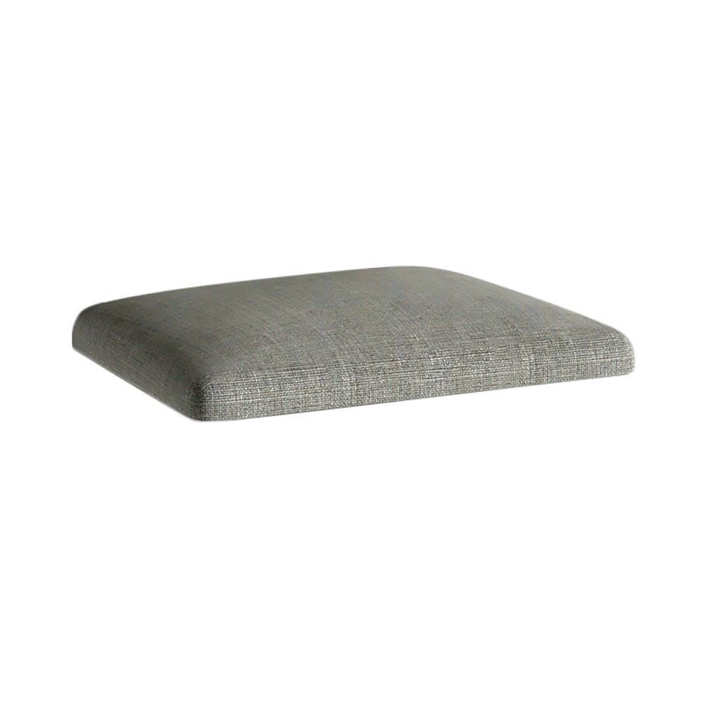 Grey textured barstool cushion on a white background