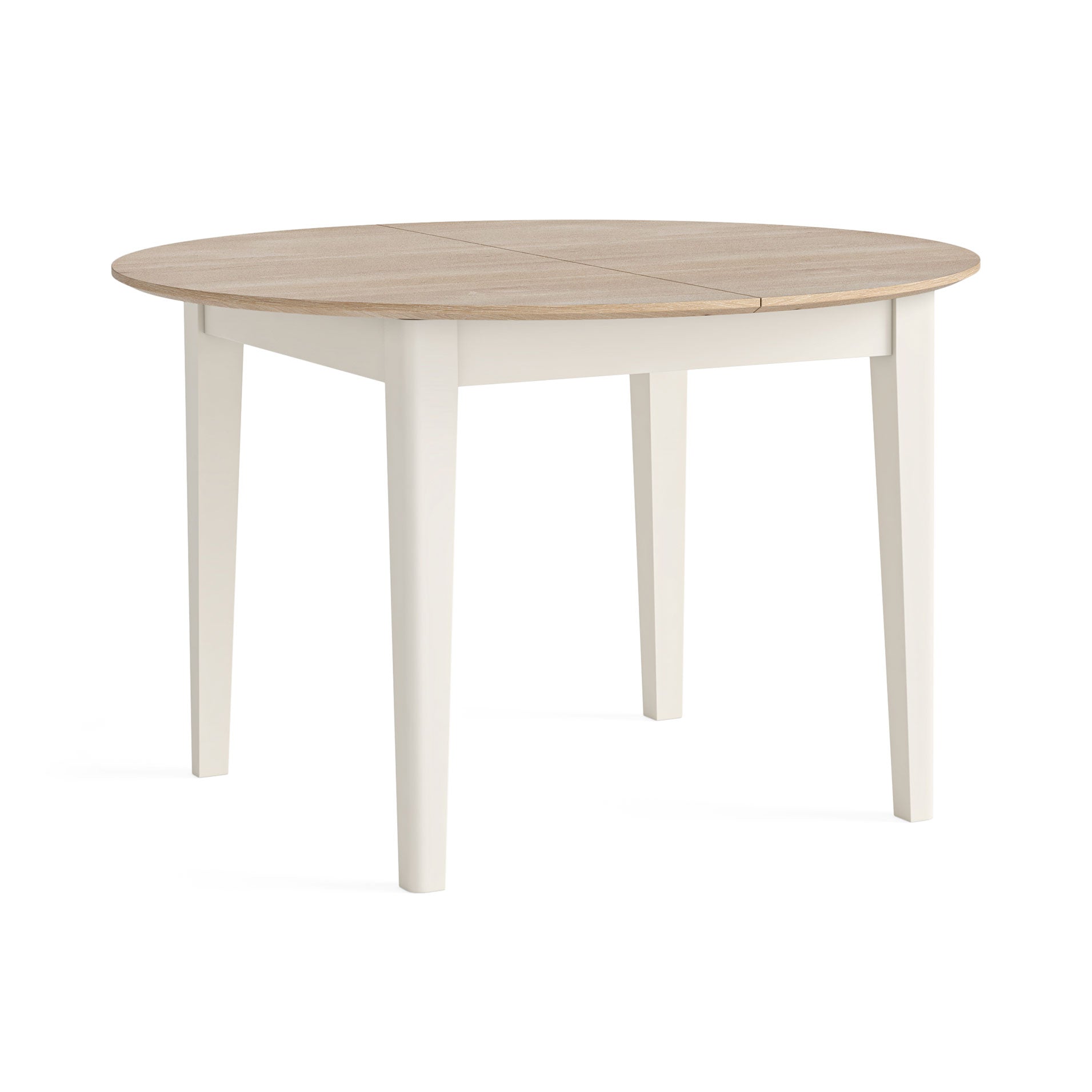 Round oak dining table with 4 legs