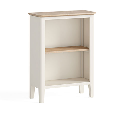 small oak painted bookcase (cocnut white colour) with 2 shelves, suitable for a childs bedroom.