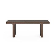 A modern dark brown wooden coffee table with tapered legs, shown against a plain white background.