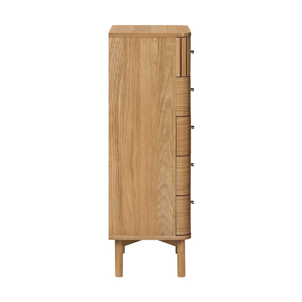 Wooden cabinet with multiple drawers on a white background