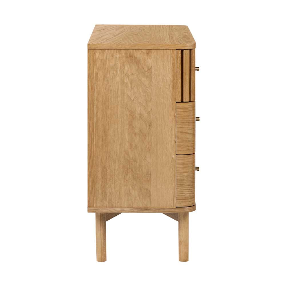 Wooden dresser / 3-drawer chest on a white background