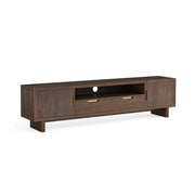 Wooden TV stand on a white background