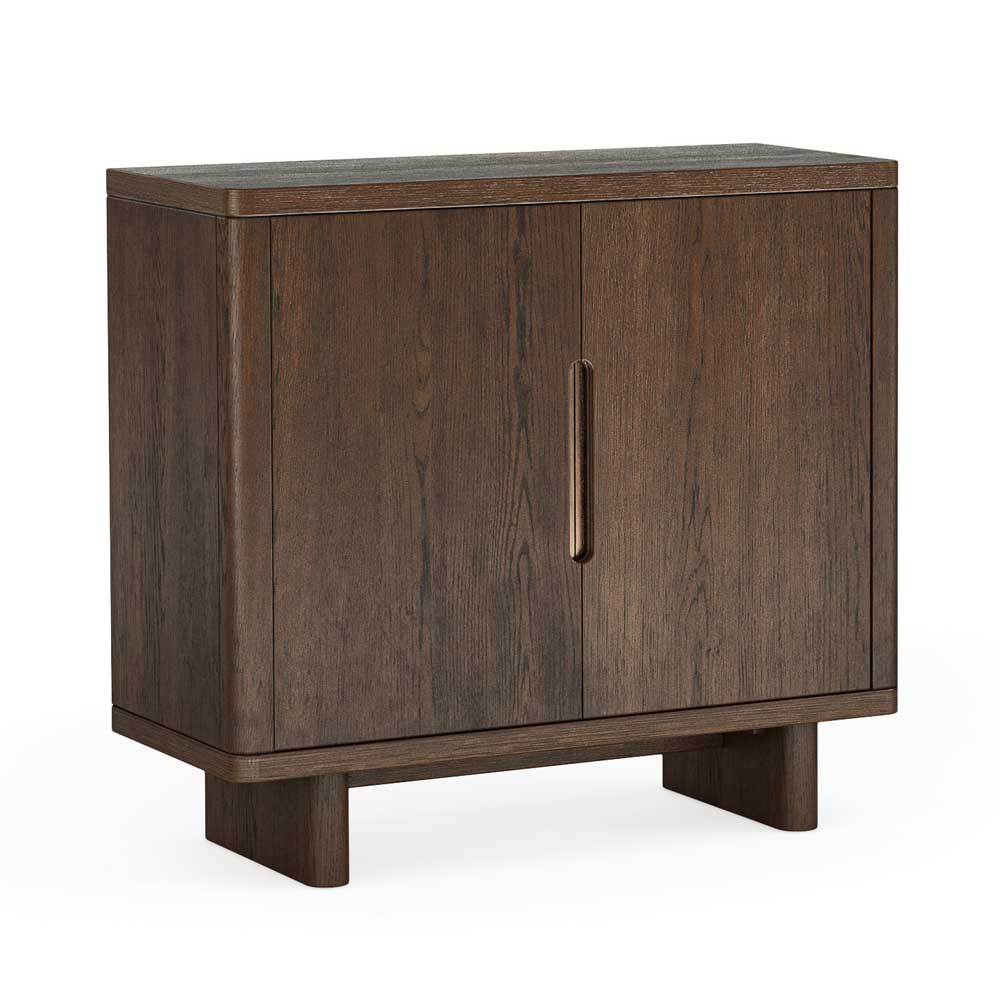 Wooden shoe storage cabinet with two doors on a white background